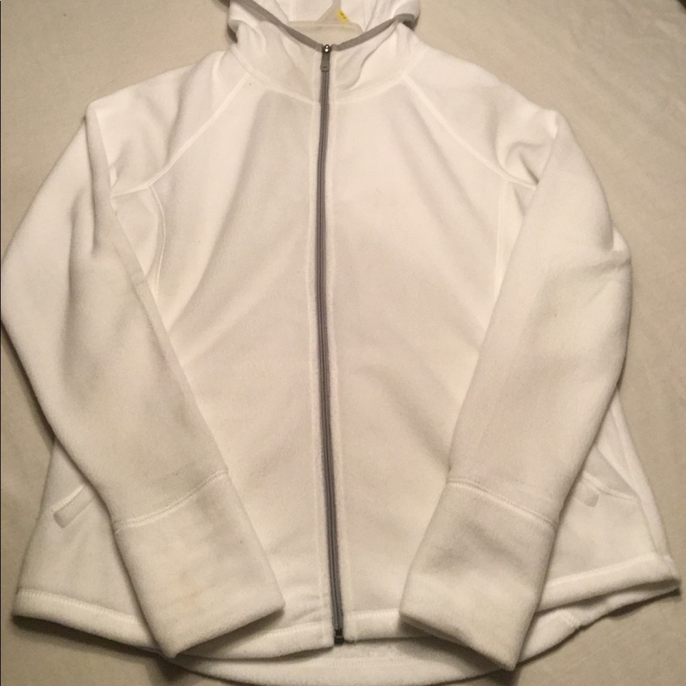 TEK GEAR WOMEN’S FLEECE ZIPPER JACKET- WHITE